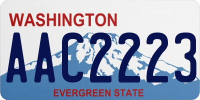 WA license plate AAC2223