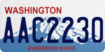 WA license plate AAC2230