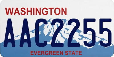 WA license plate AAC2255