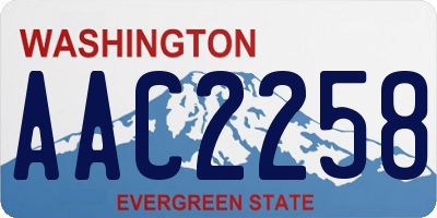 WA license plate AAC2258