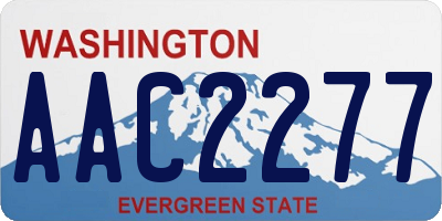 WA license plate AAC2277