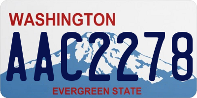 WA license plate AAC2278