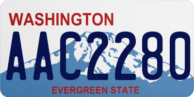WA license plate AAC2280