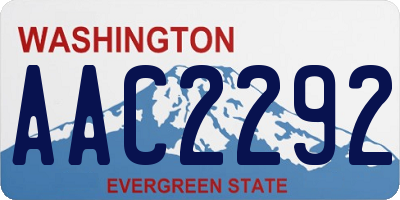 WA license plate AAC2292