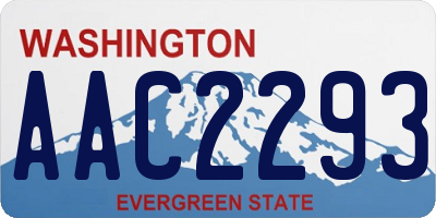 WA license plate AAC2293