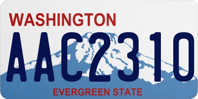 WA license plate AAC2310