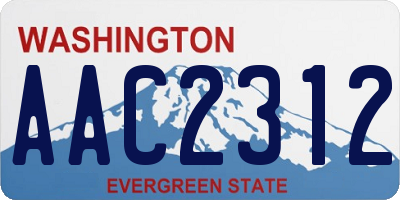 WA license plate AAC2312