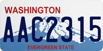 WA license plate AAC2315