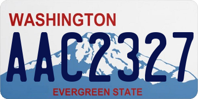 WA license plate AAC2327