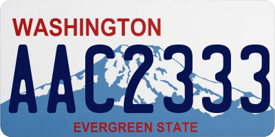 WA license plate AAC2333