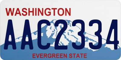 WA license plate AAC2334