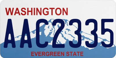 WA license plate AAC2335