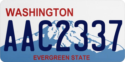 WA license plate AAC2337