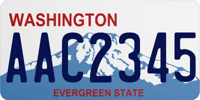 WA license plate AAC2345