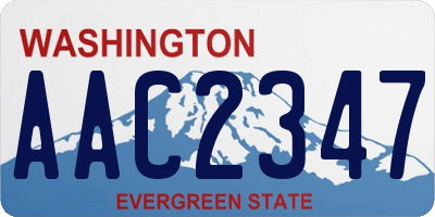 WA license plate AAC2347