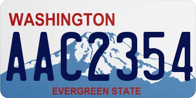 WA license plate AAC2354