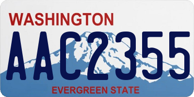 WA license plate AAC2355