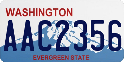 WA license plate AAC2356