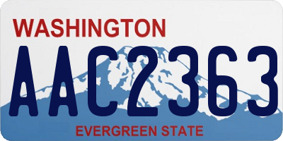 WA license plate AAC2363