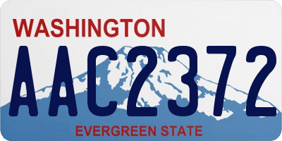 WA license plate AAC2372