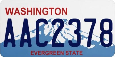 WA license plate AAC2378