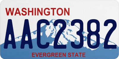 WA license plate AAC2382