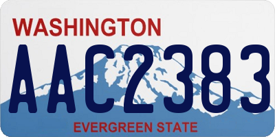 WA license plate AAC2383