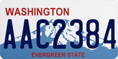 WA license plate AAC2384