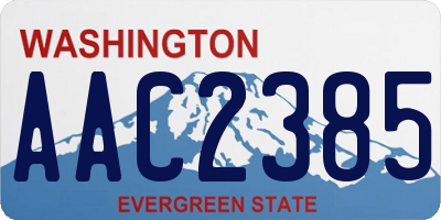 WA license plate AAC2385