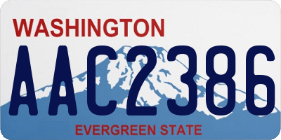 WA license plate AAC2386