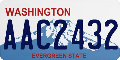 WA license plate AAC2432