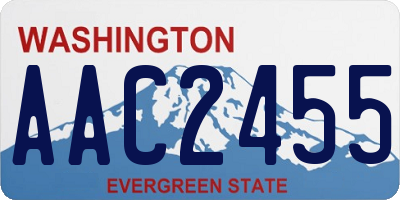 WA license plate AAC2455