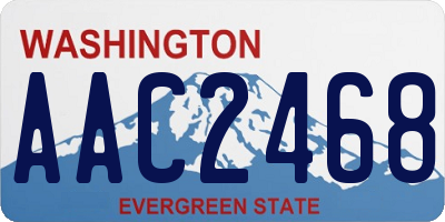 WA license plate AAC2468
