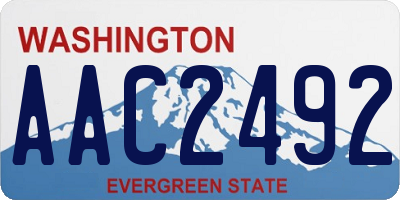 WA license plate AAC2492