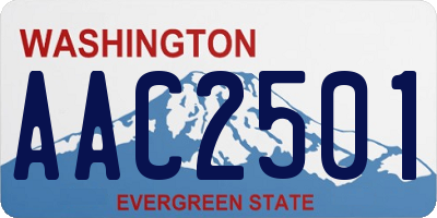 WA license plate AAC2501