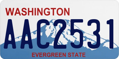 WA license plate AAC2531