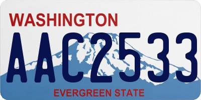 WA license plate AAC2533
