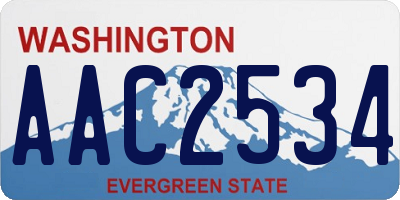 WA license plate AAC2534