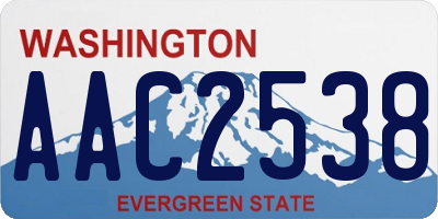 WA license plate AAC2538