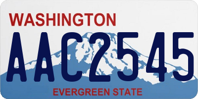 WA license plate AAC2545