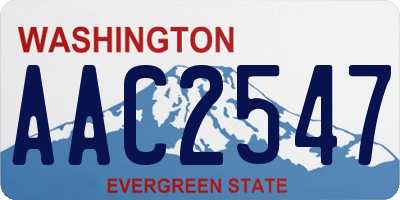WA license plate AAC2547