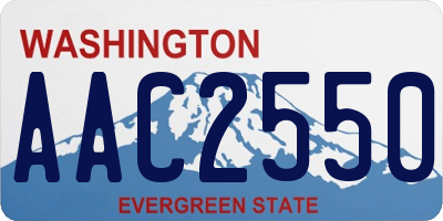 WA license plate AAC2550