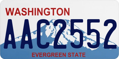 WA license plate AAC2552