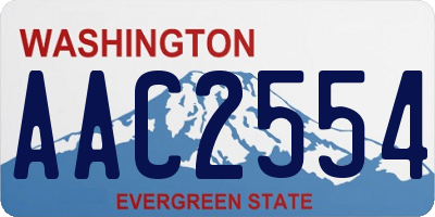 WA license plate AAC2554