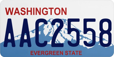 WA license plate AAC2558