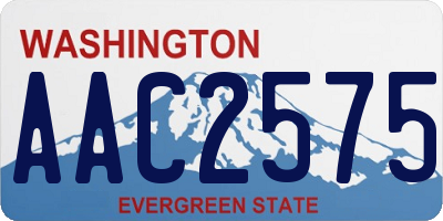 WA license plate AAC2575