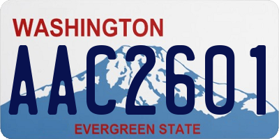 WA license plate AAC2601