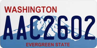 WA license plate AAC2602