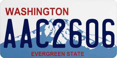 WA license plate AAC2606