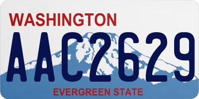WA license plate AAC2629